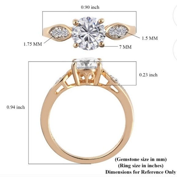 NEW VS EF Moissanite Gold Ring Size 6 - Picture 11 of 16